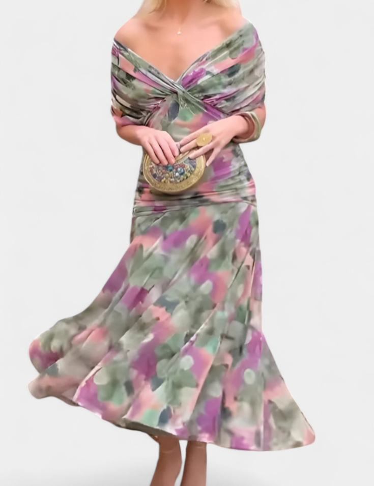 África - Vestido elegante con escote en V