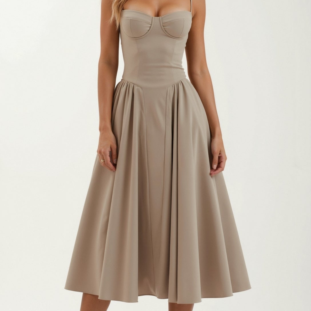 Tereza - Vestido midi con corsé estructurado