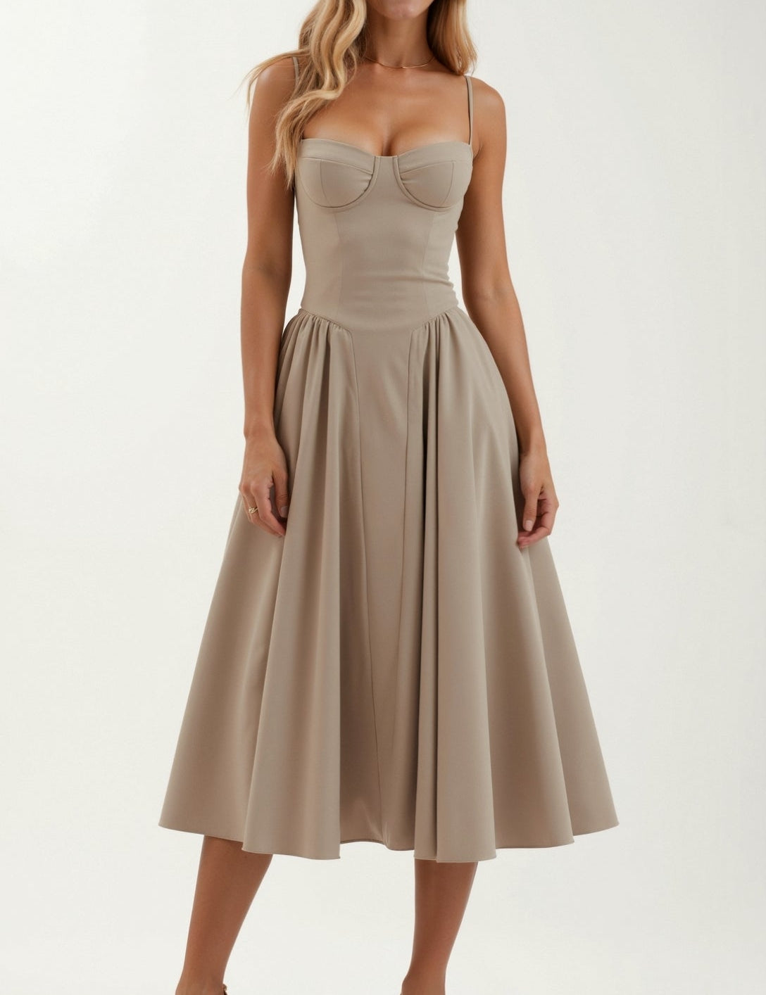 Tereza - Vestido midi con corsé estructurado