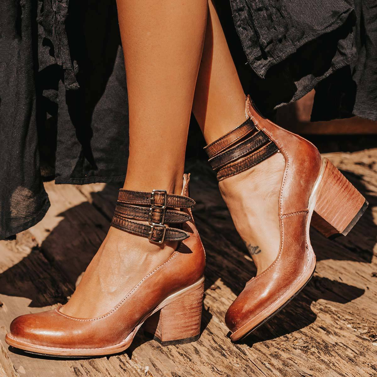 Gracía - Zapatos de tacón alto con tiras múltiples y suela gruesa