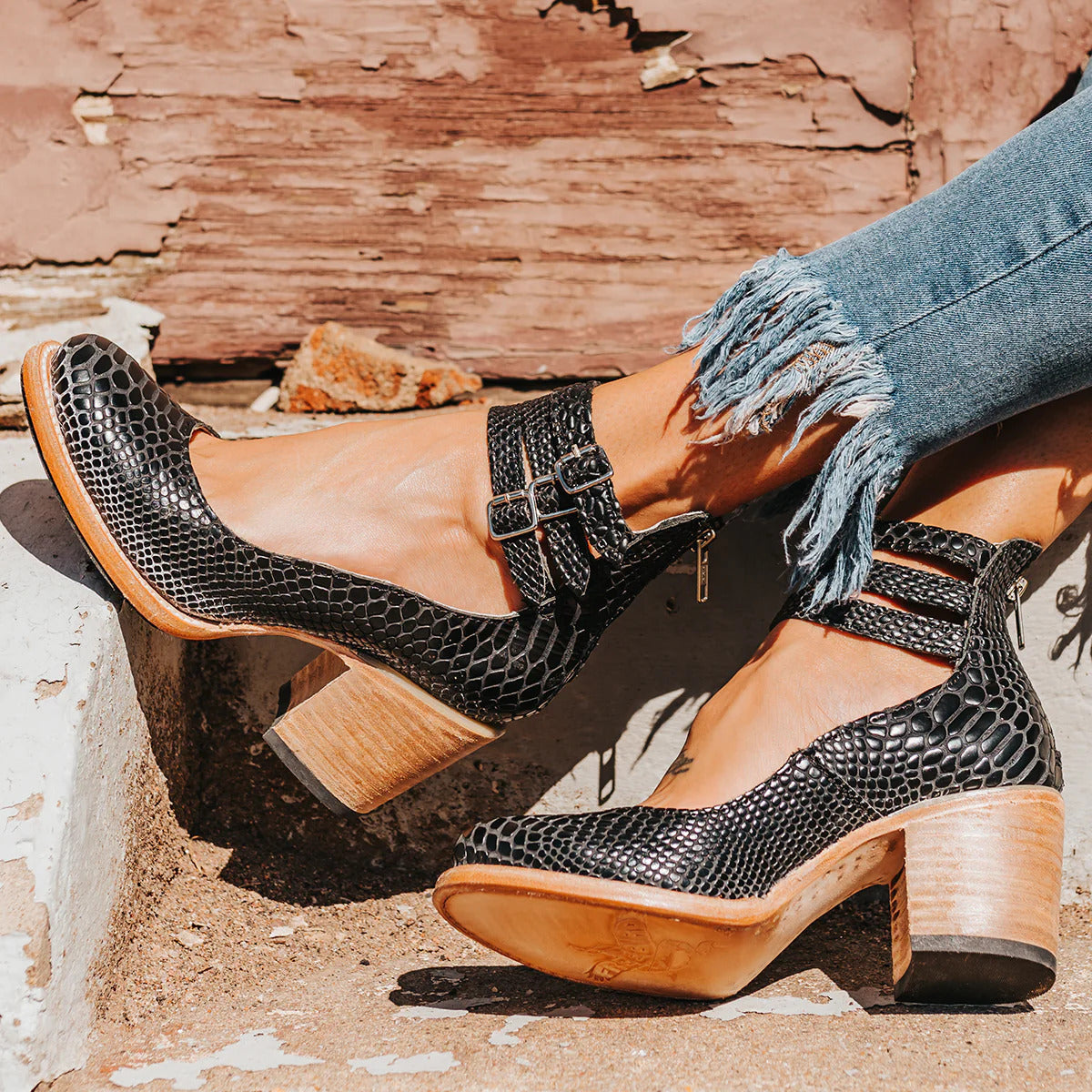 Gracía - Zapatos de tacón alto con tiras múltiples y suela gruesa