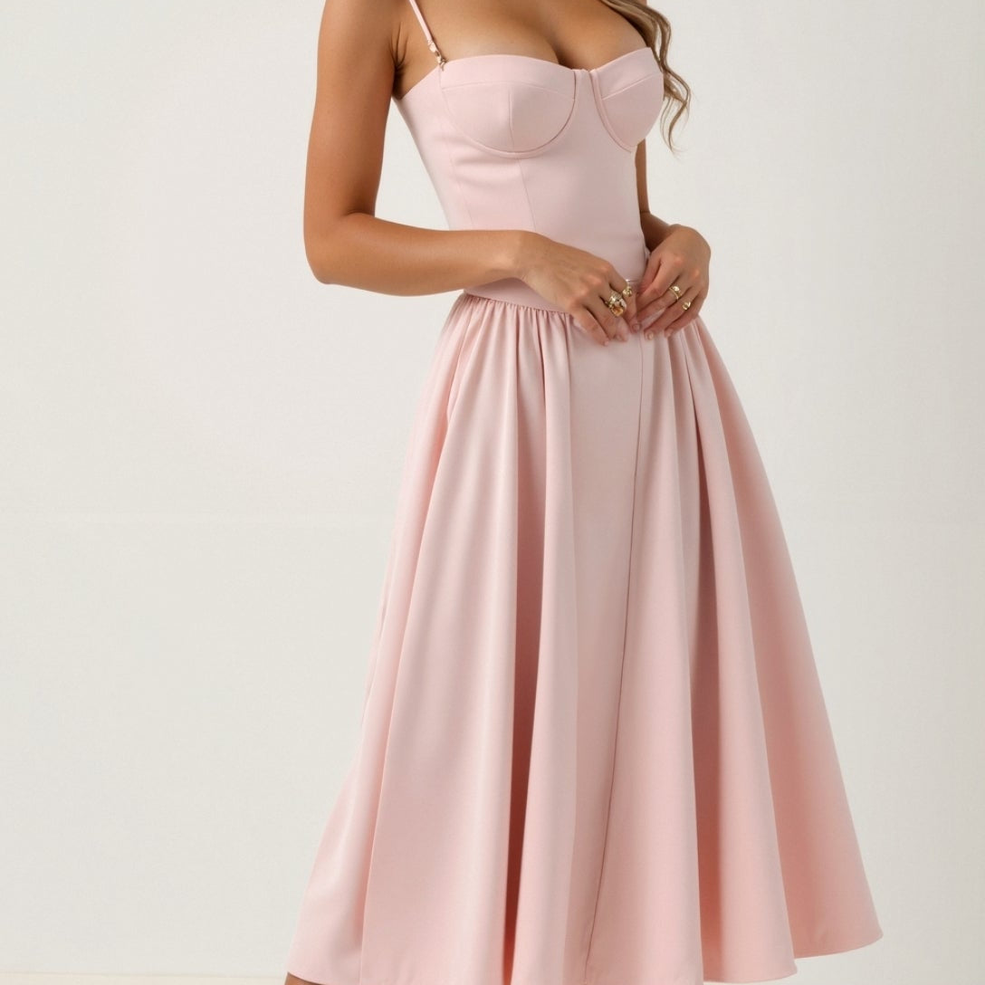 Tereza - Vestido midi con corsé estructurado