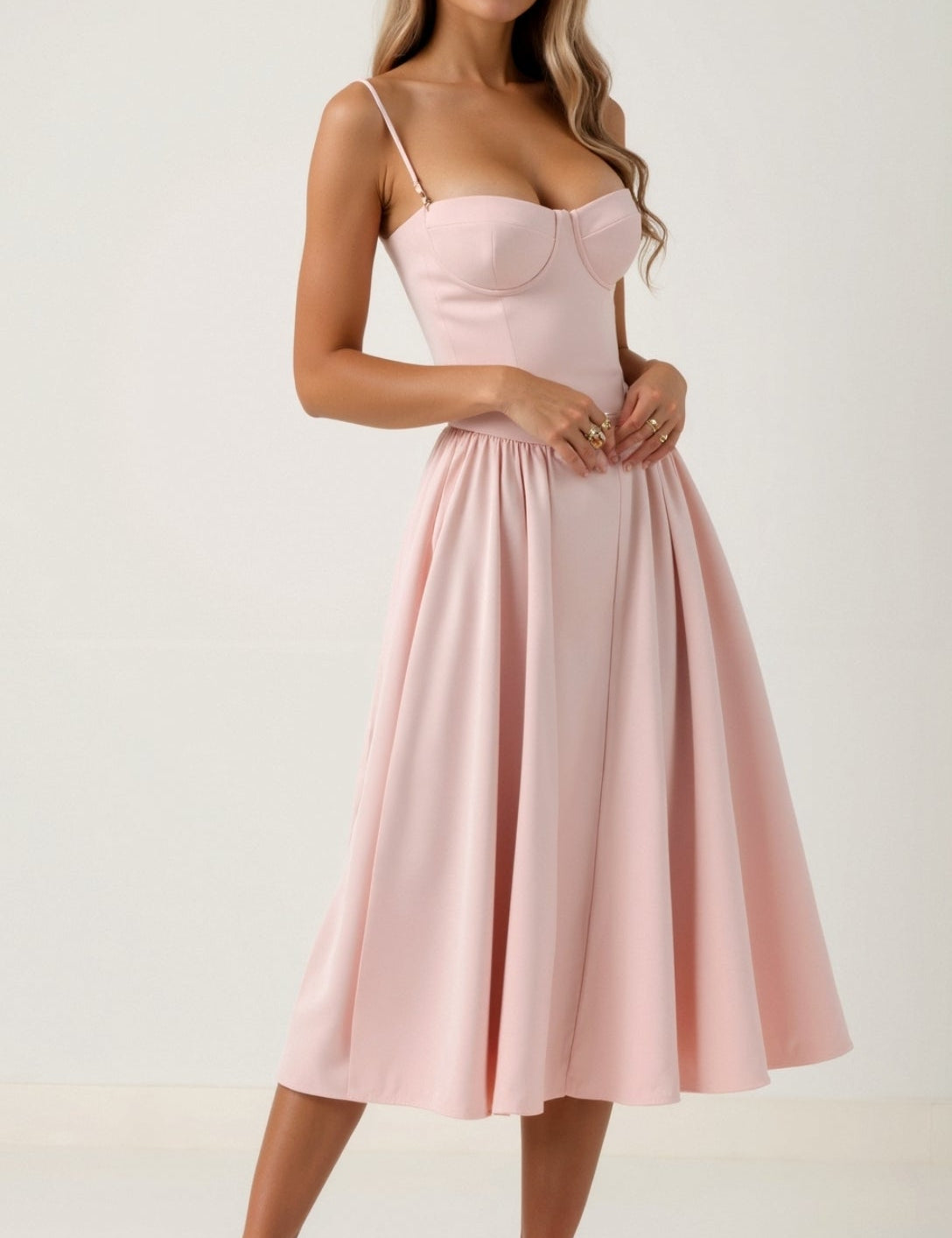 Tereza - Vestido midi con corsé estructurado