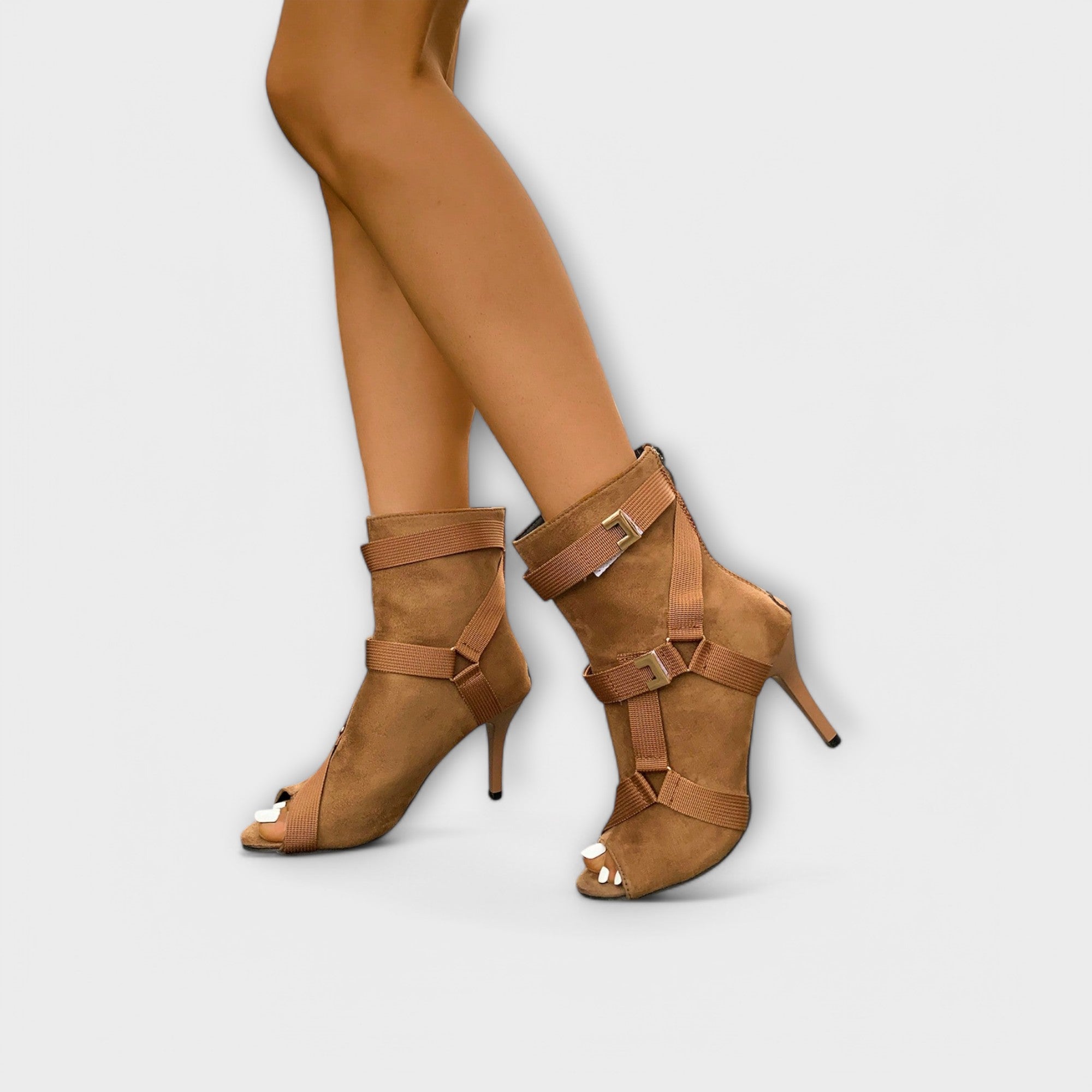 Luísa - Sandalias elegantes de punta abierta con tacón