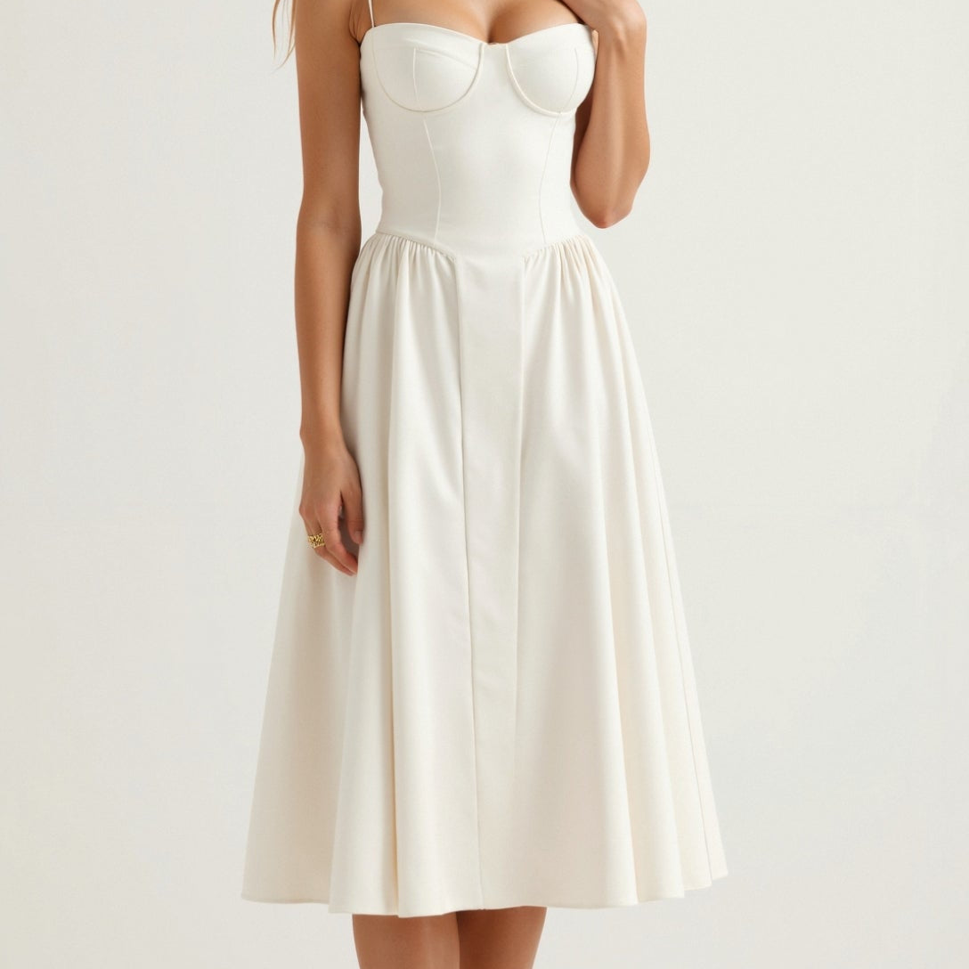 Tereza - Vestido midi con corsé estructurado