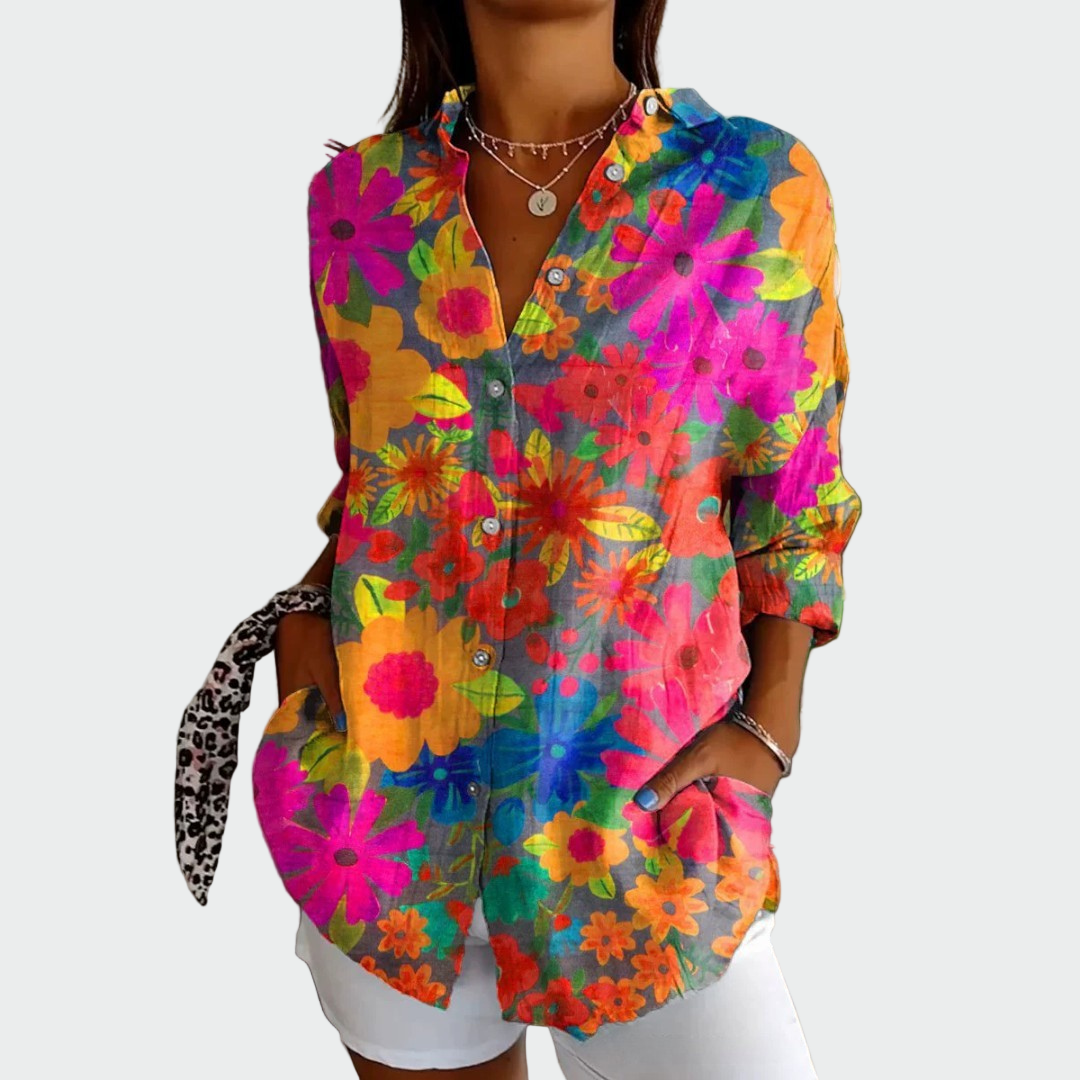 Blanca - Camisa estilosa con estampado floral