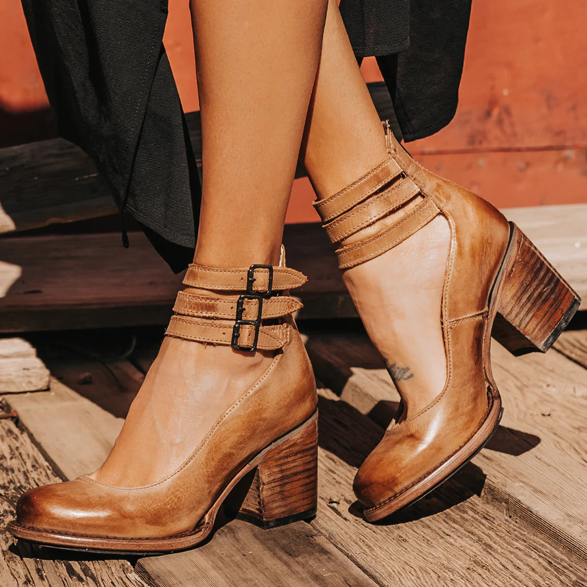 Gracía - Zapatos de tacón alto con tiras múltiples y suela gruesa