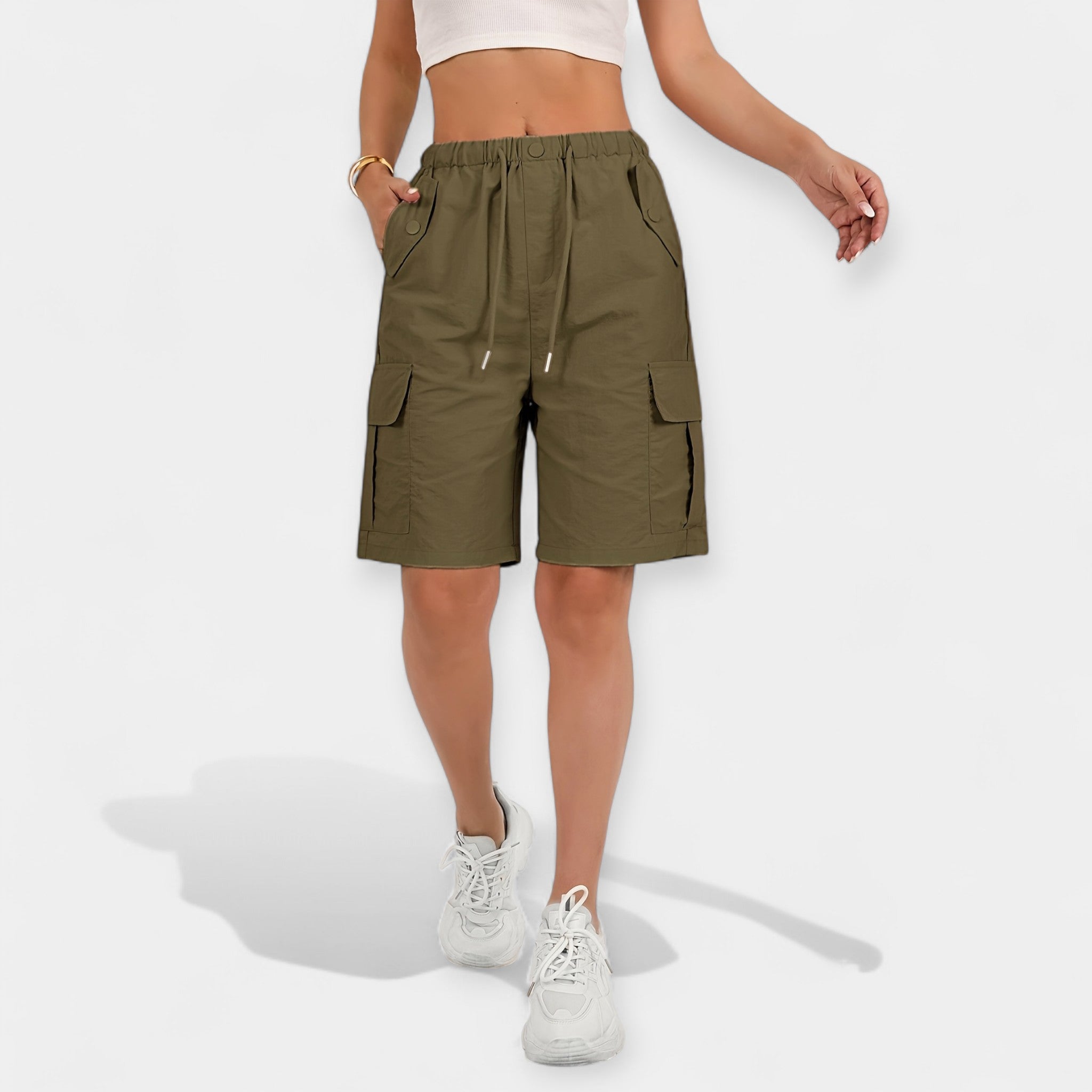 Olga - Pantalones Cortos Cargo Femeninos de Verano