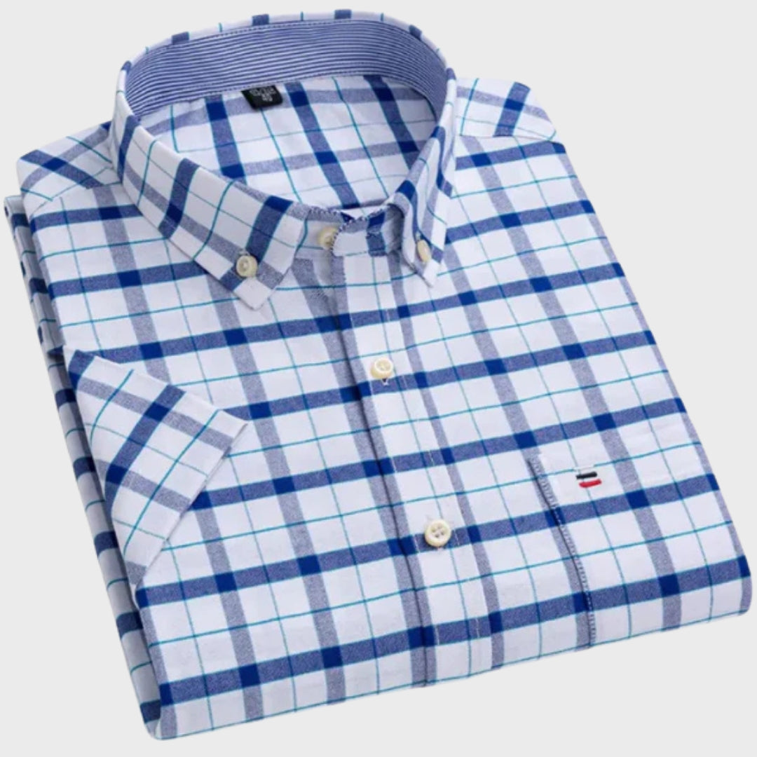 Mateus - Camisa Clásica de Algodón con Patrón
