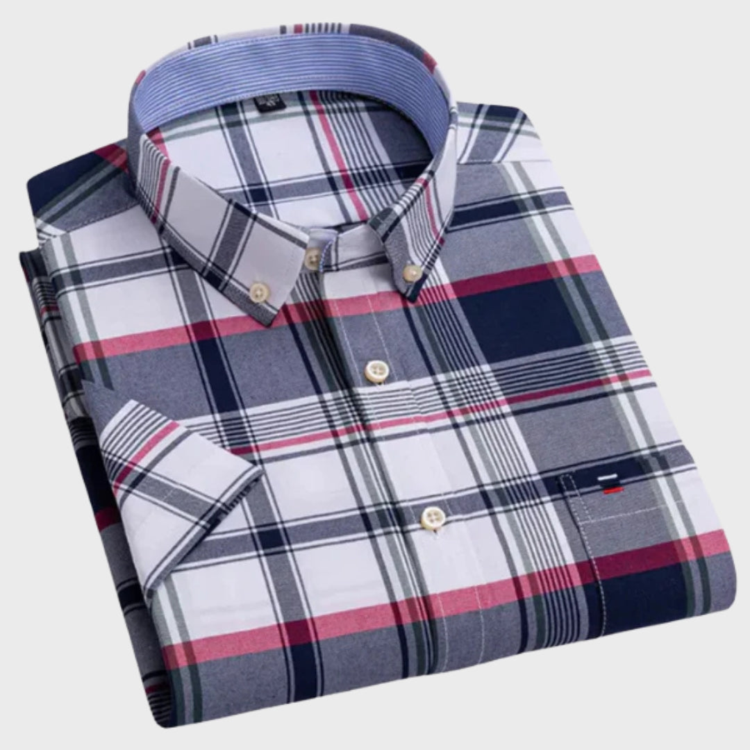 Mateus - Camisa Clásica de Algodón con Patrón