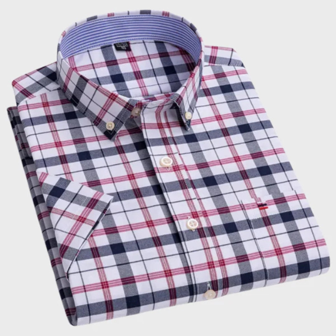 Mateus - Camisa Clásica de Algodón con Patrón