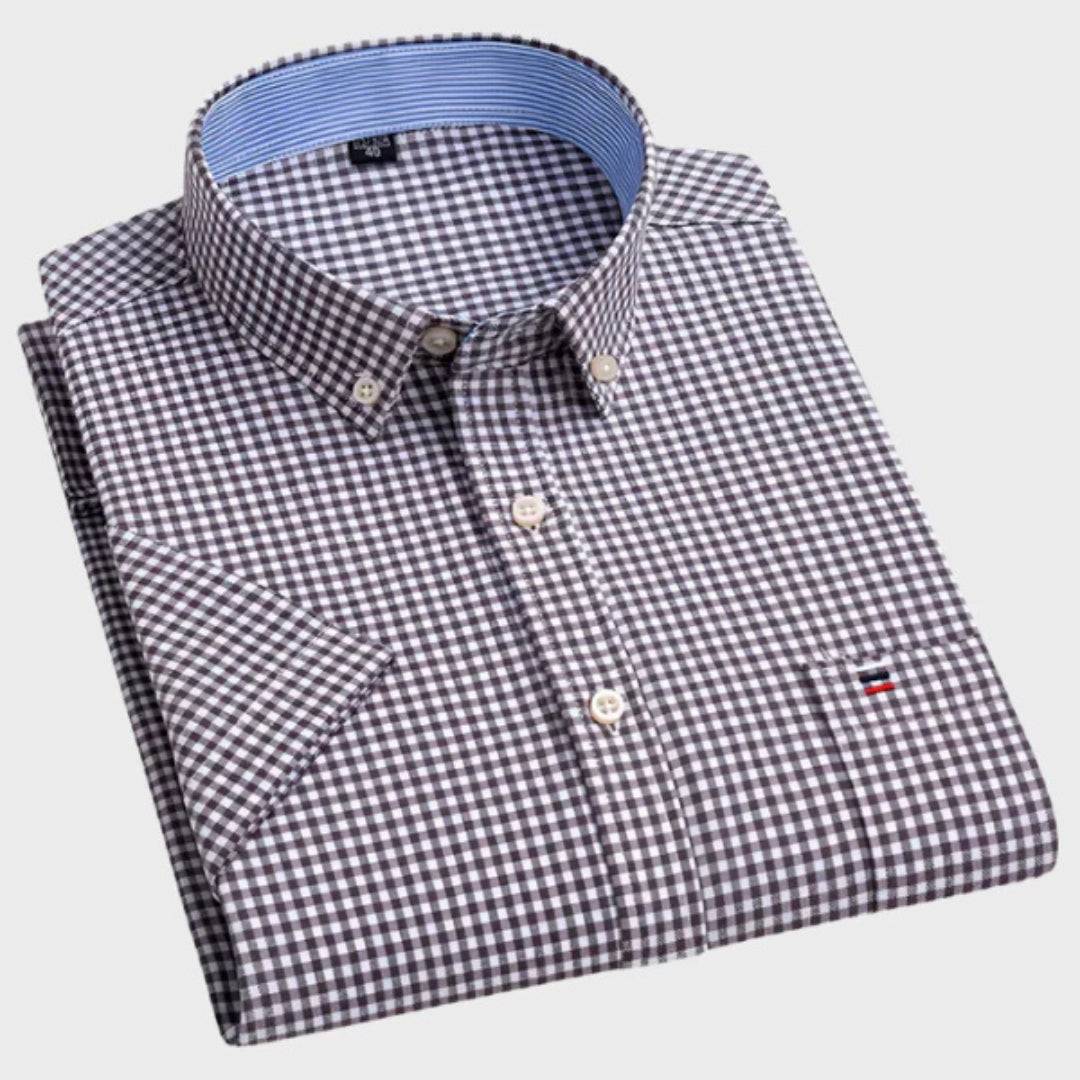 Mateus - Camisa Clásica de Algodón con Patrón