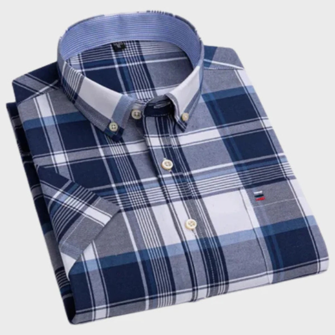 Mateus - Camisa Clásica de Algodón con Patrón