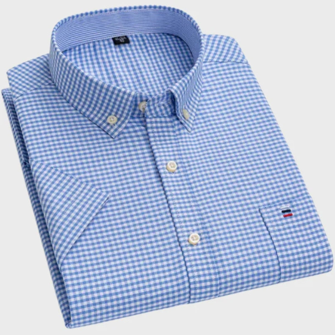 Mateus - Camisa Clásica de Algodón con Patrón