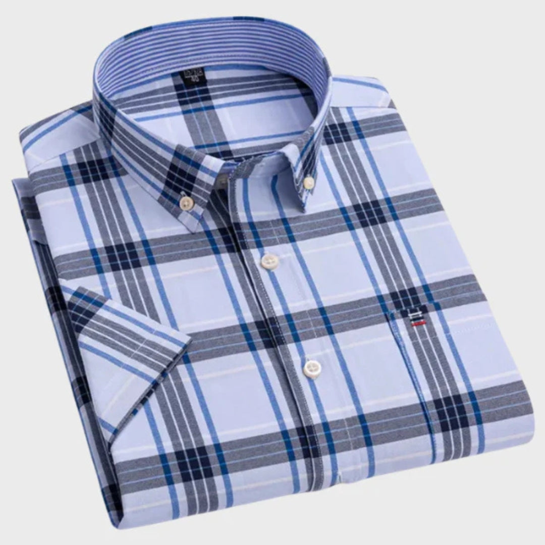 Mateus - Camisa Clásica de Algodón con Patrón