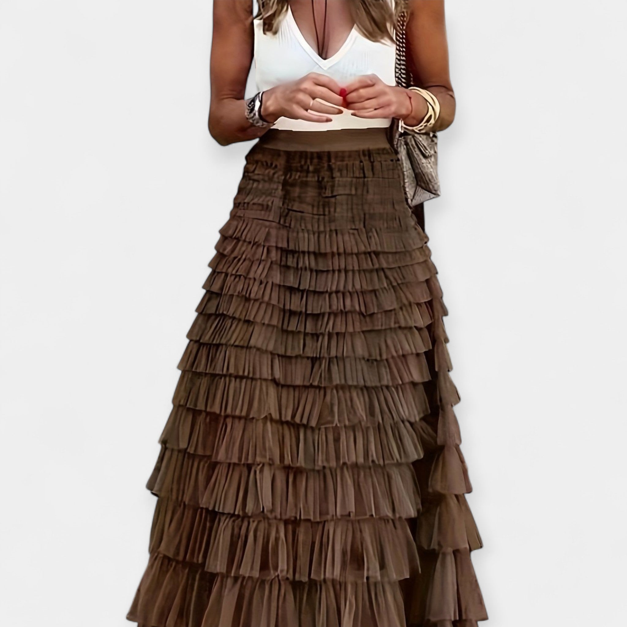 Paula - Falda Boho con Acabado de Satén