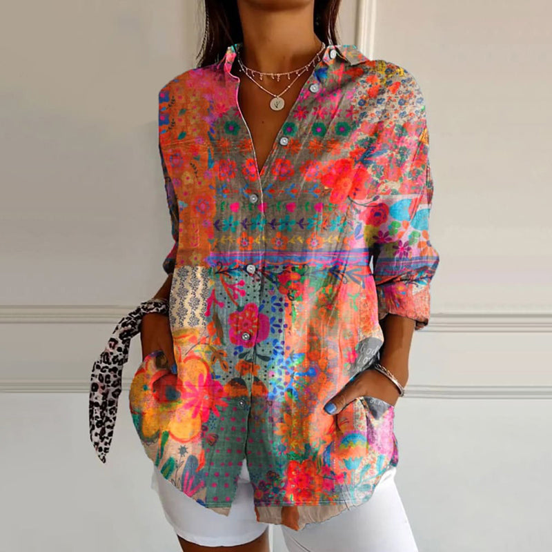Manuela - Camisa con Patrón Romántico