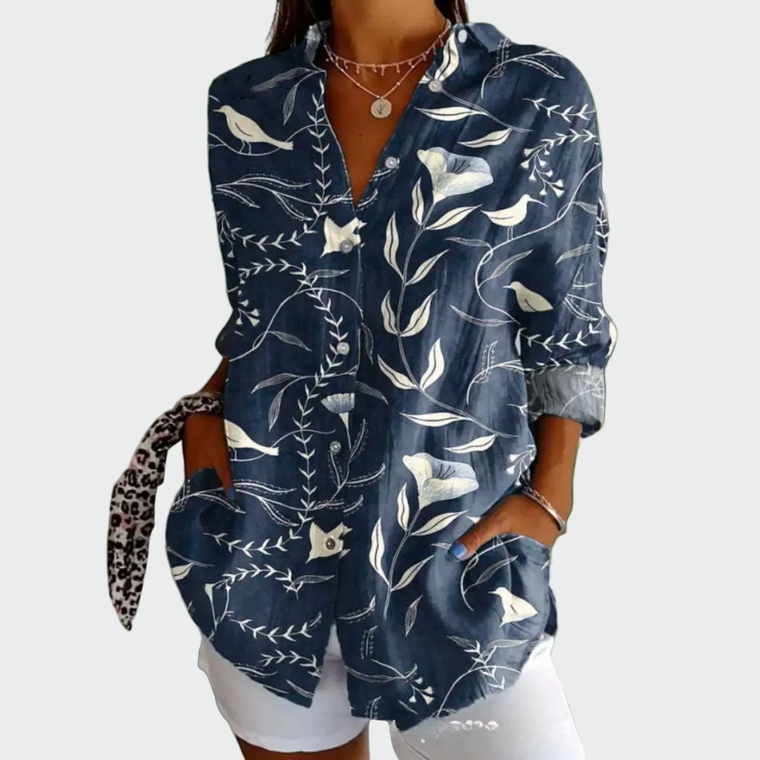 Blanca - Camisa estilosa con estampado floral