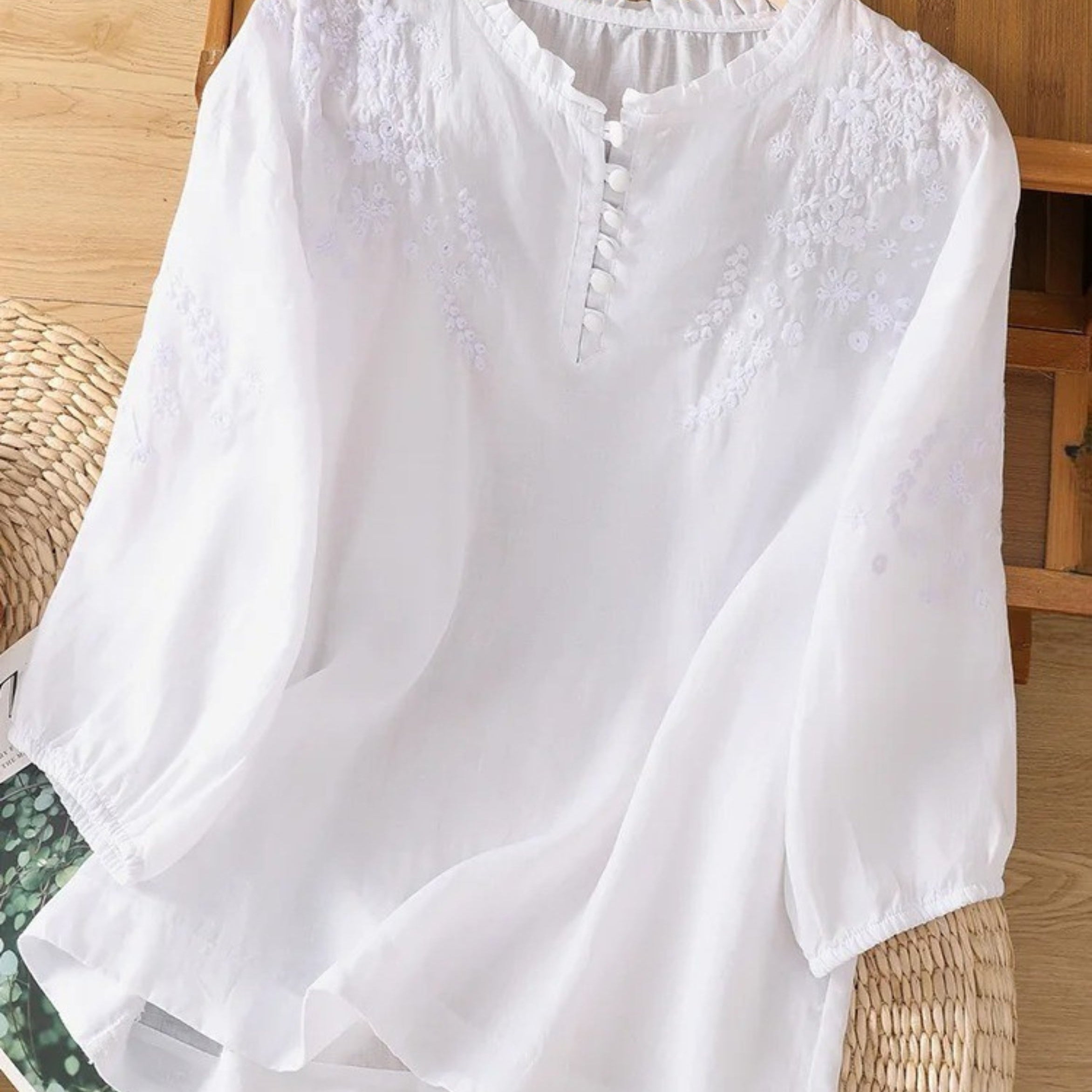 Andrea - Blusa de Algodón y Lino
