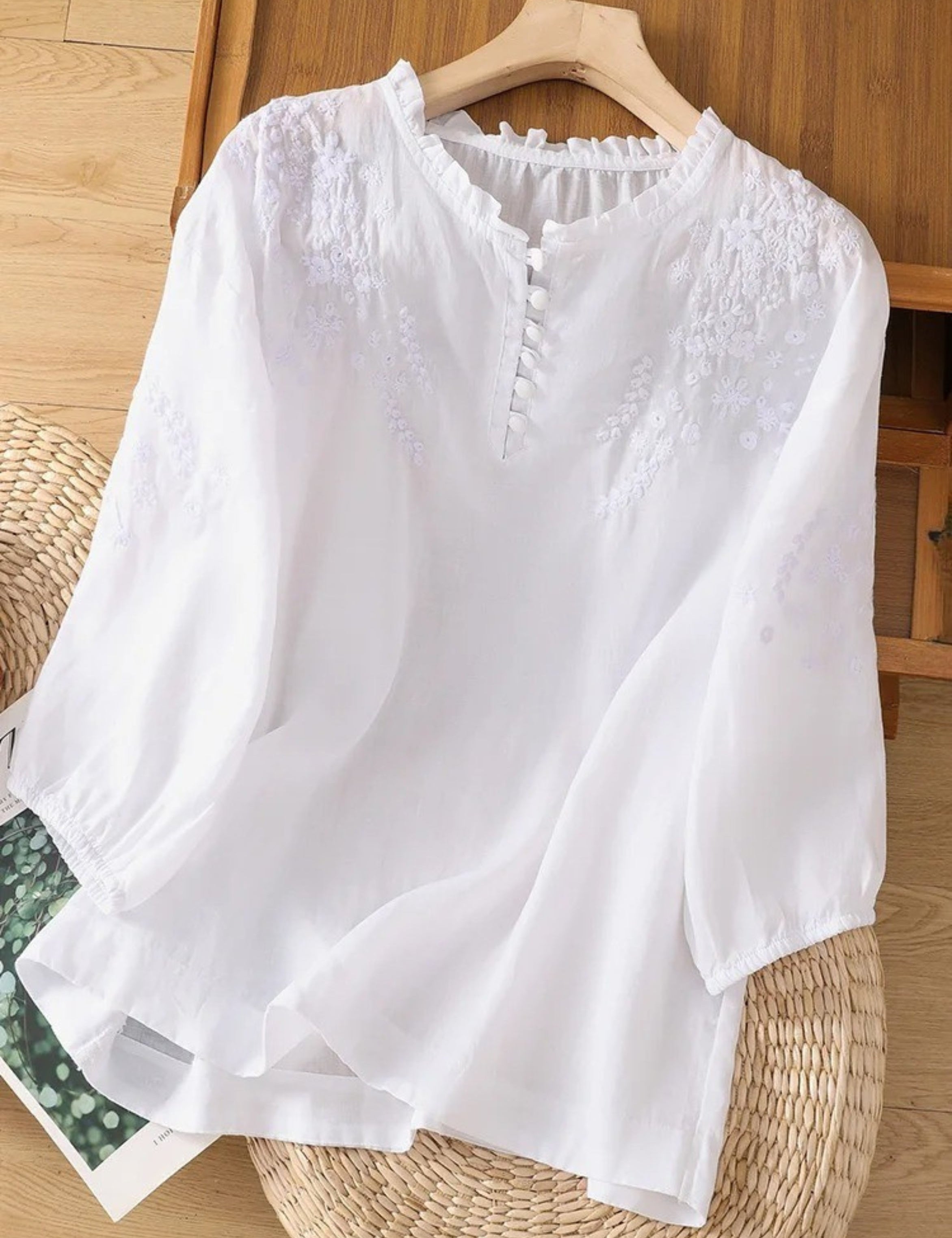 Andrea - Blusa de Algodón y Lino
