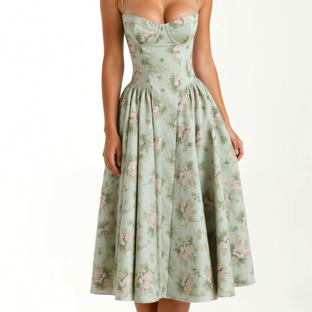 Tereza - Vestido midi con corsé estructurado