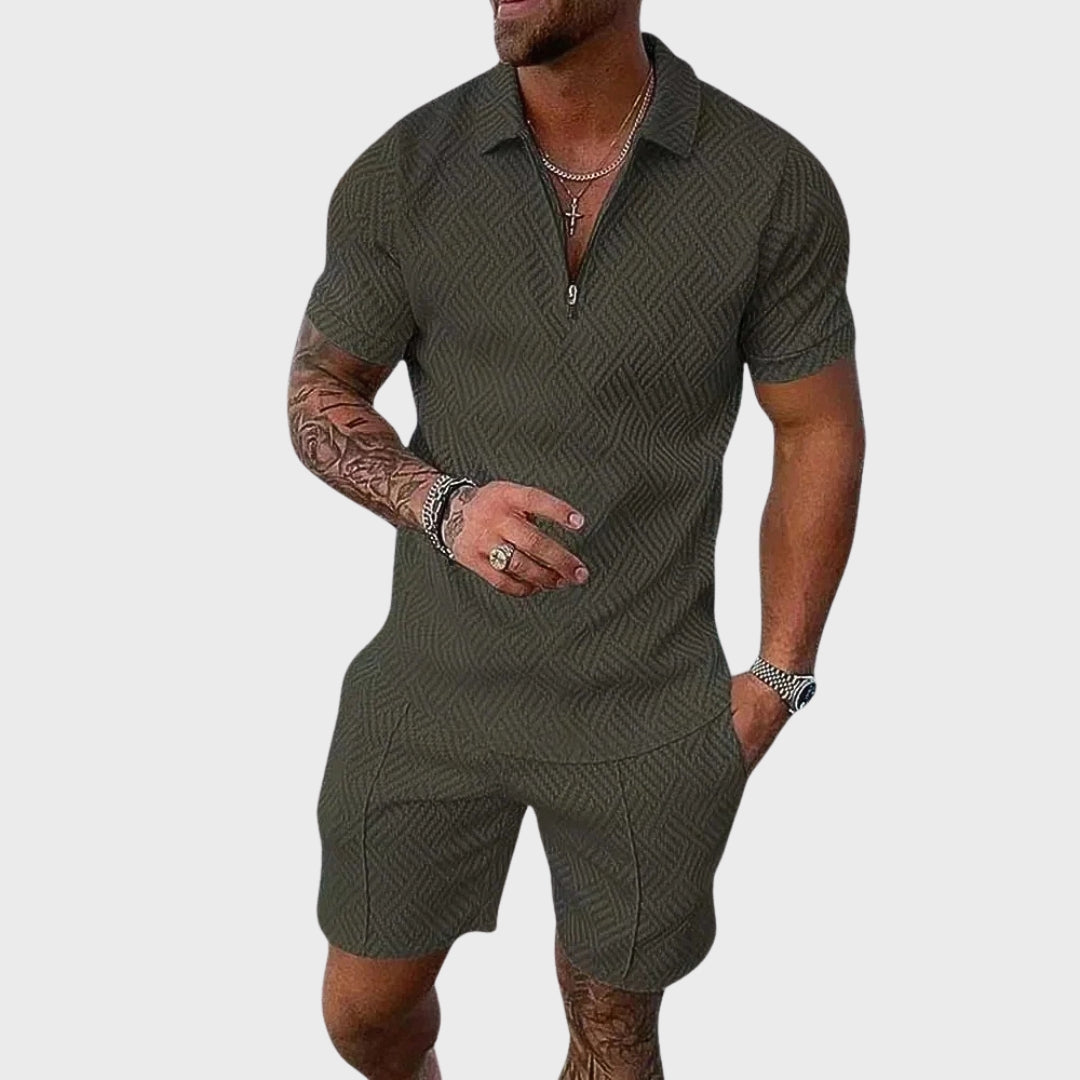 André - Conjunto de Camisa Polo y Pantalones Cortos