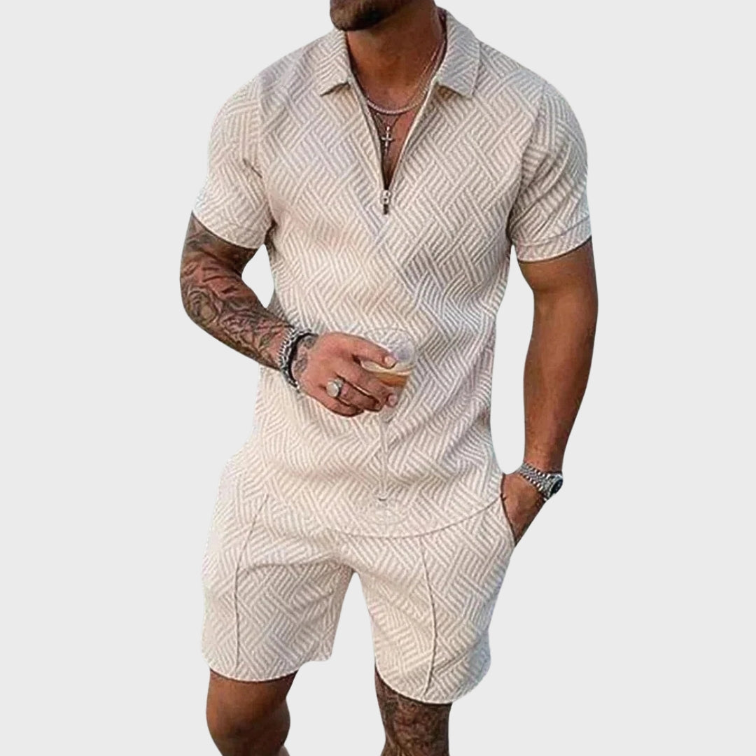 André - Conjunto de Camisa Polo y Pantalones Cortos