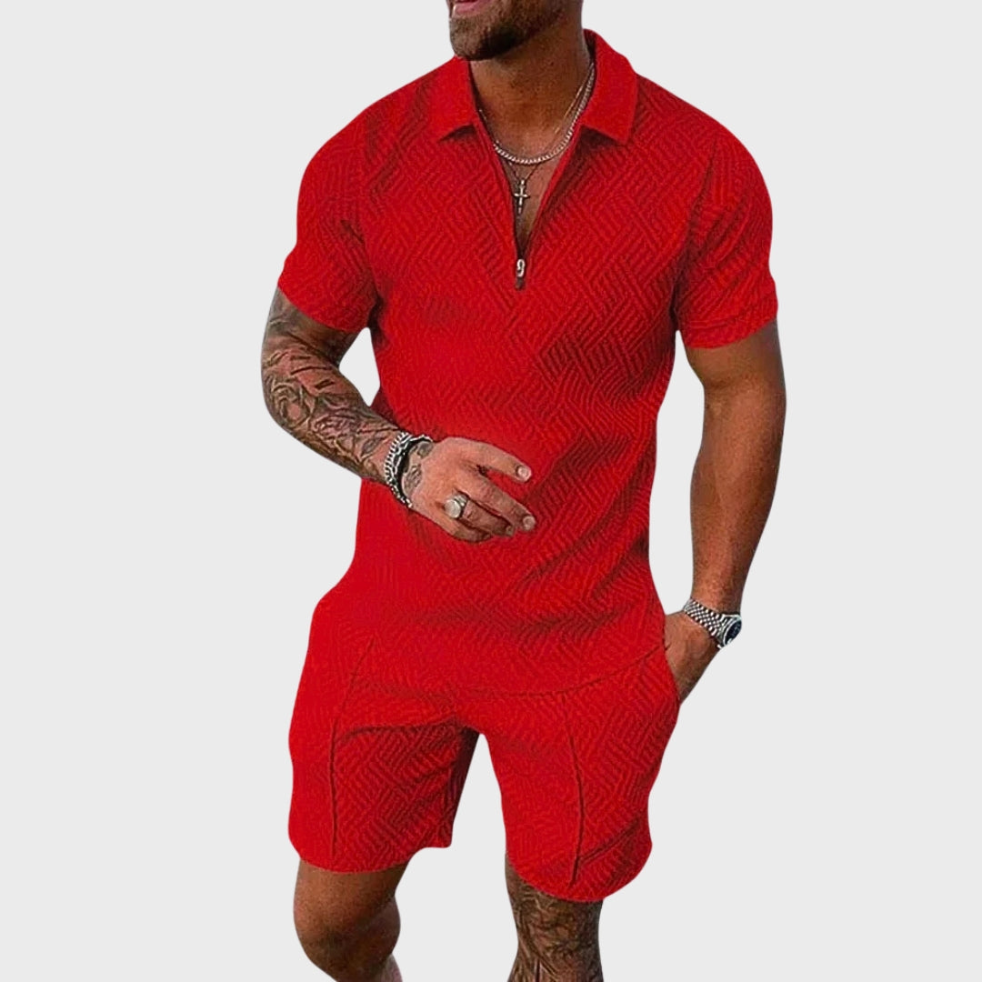 André - Conjunto de Camisa Polo y Pantalones Cortos