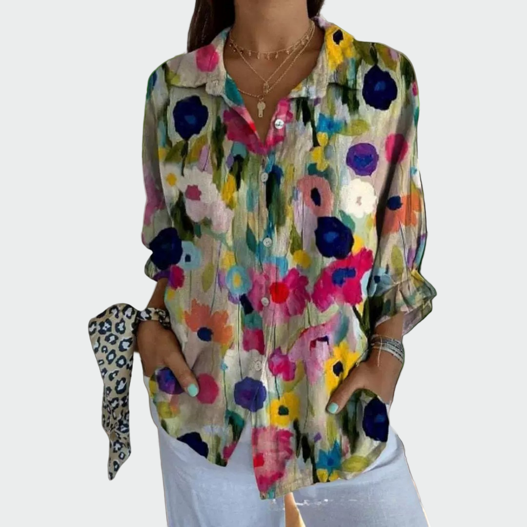 Blanca - Camisa estilosa con estampado floral