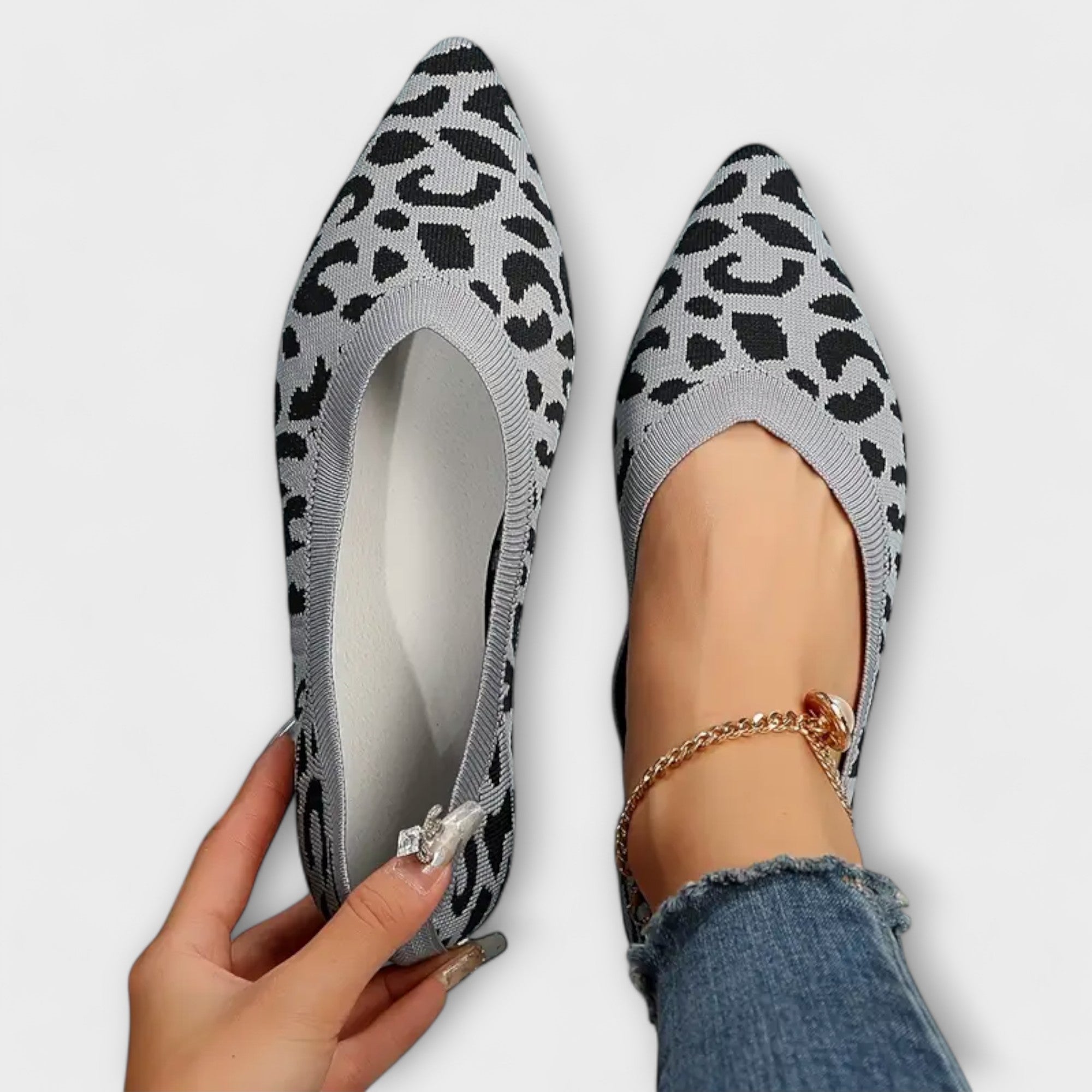 Paula - Bailarinas de encaje con estampado de leopardo