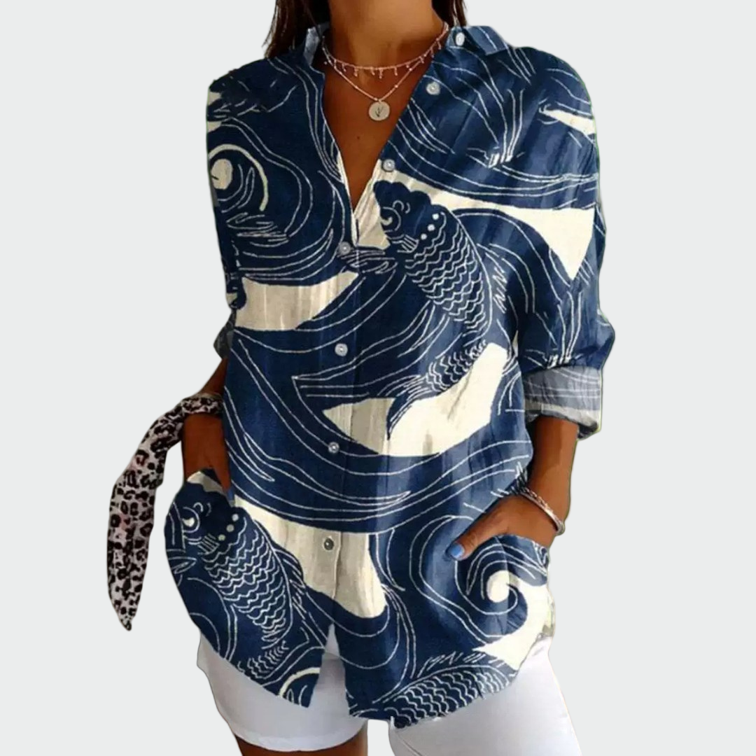 Blanca - Camisa estilosa con estampado floral