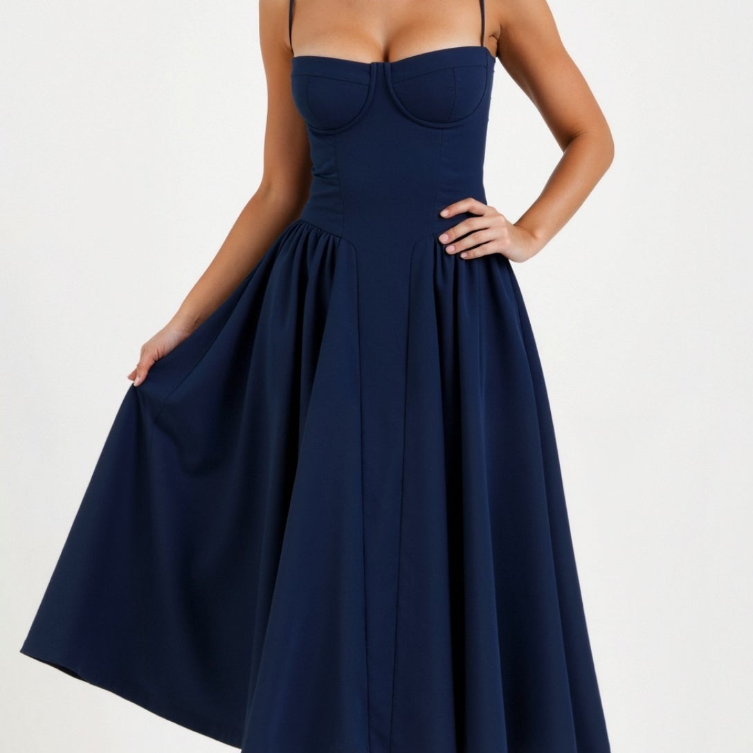 Tereza - Vestido midi con corsé estructurado