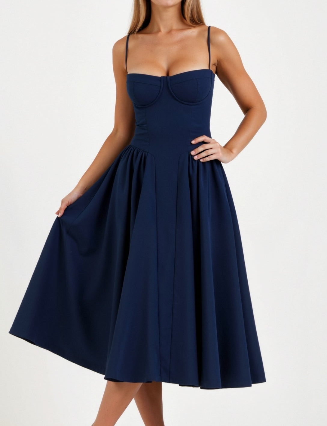 Tereza - Vestido midi con corsé estructurado