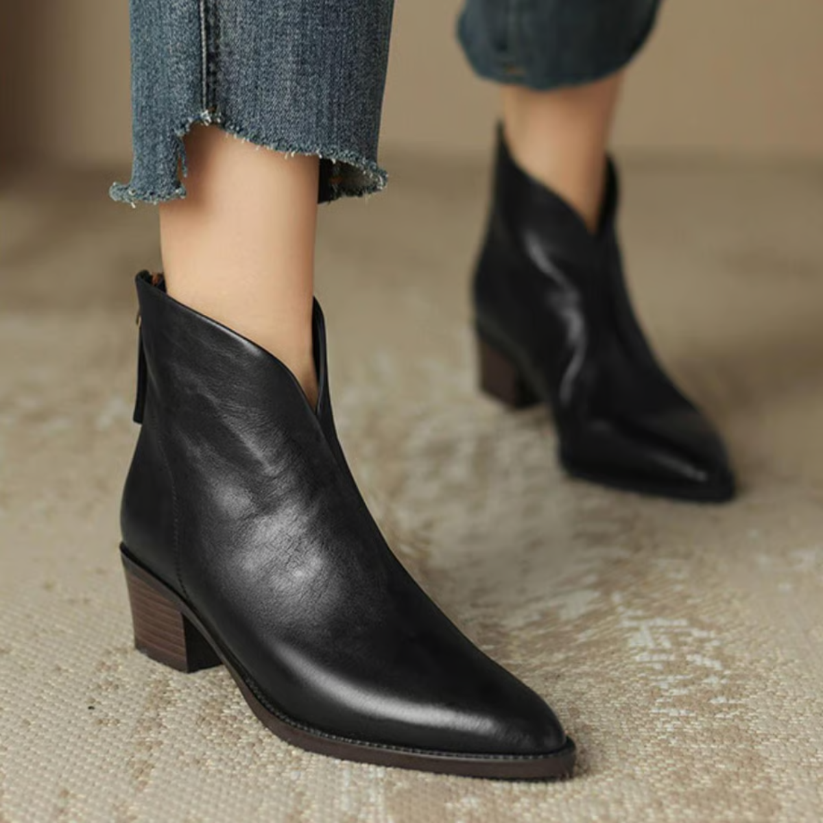 Camila - Botines de Lujo con Tacón Bajo