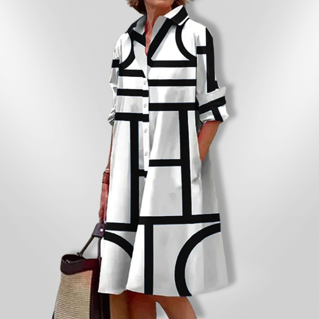 Isabel - Vestido Midi Geométrico