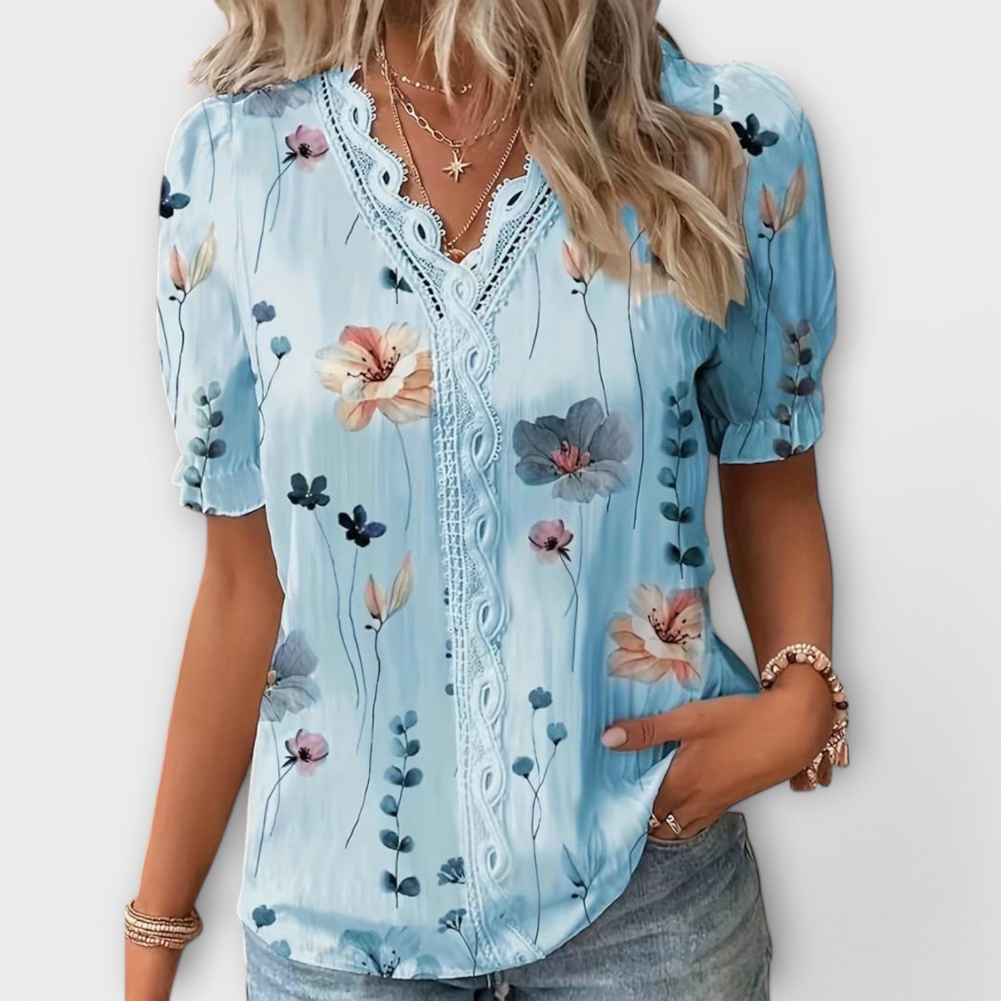 Alicia - Blusa con escote en V