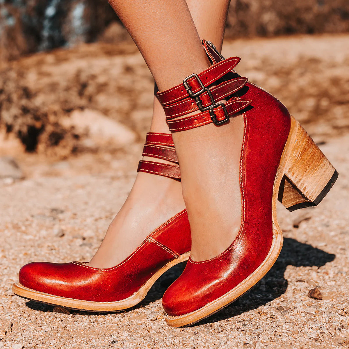 Gracía - Zapatos de tacón alto con tiras múltiples y suela gruesa