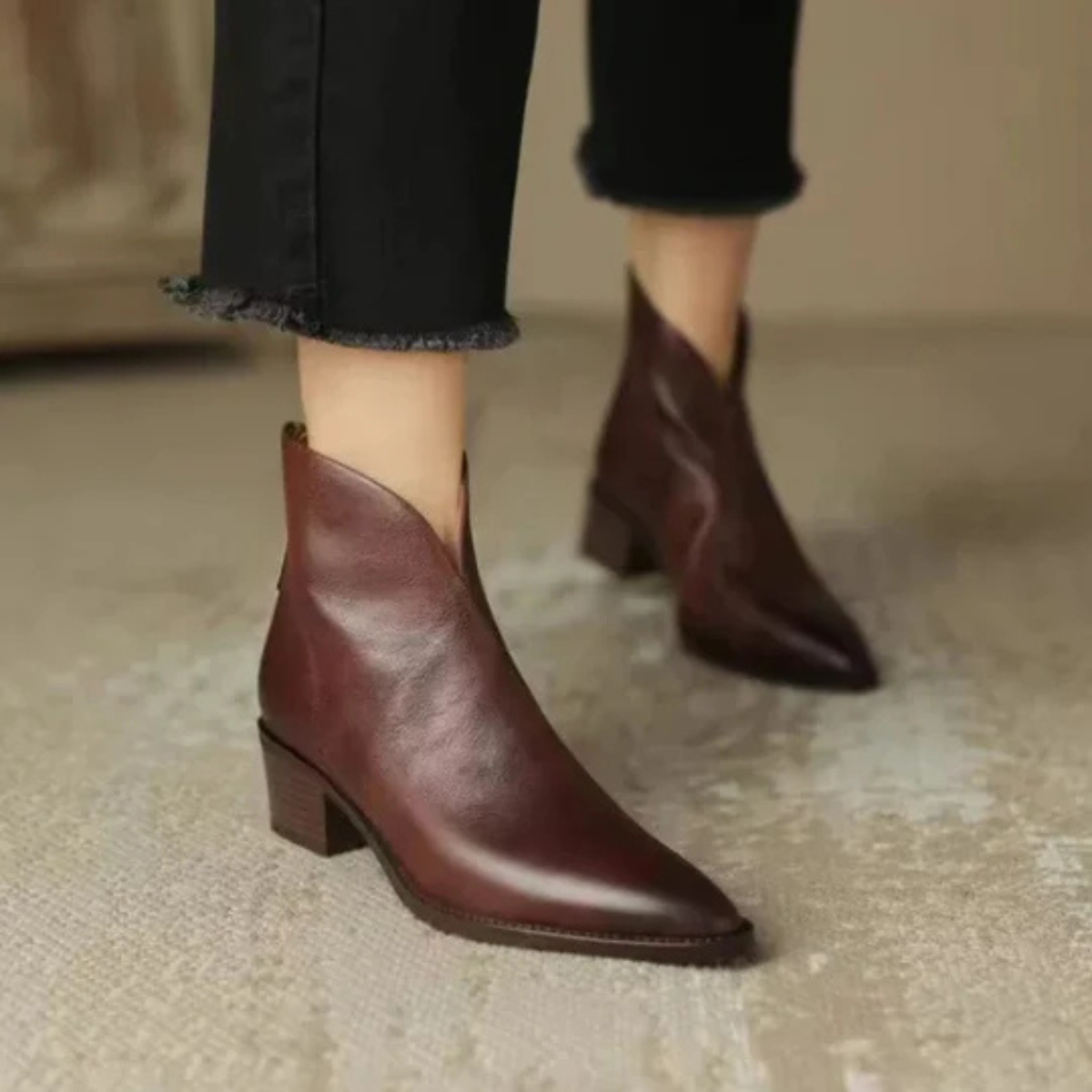 Camila - Botines de Lujo con Tacón Bajo