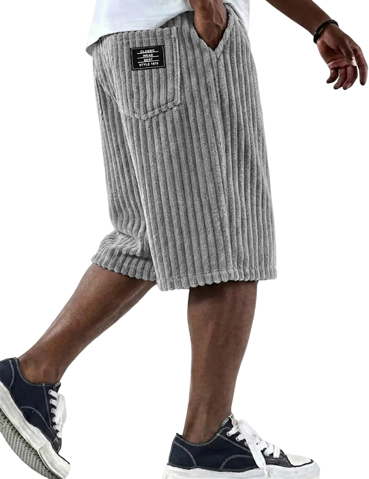 Roberto - Pantalones Cortos de Pana con Bordado