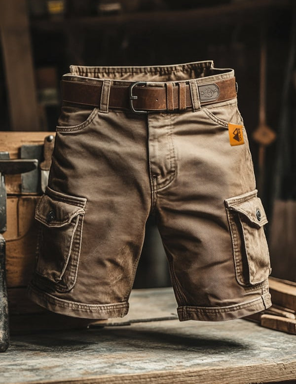 Mateo - Pantalones Cortos Cargo Retro