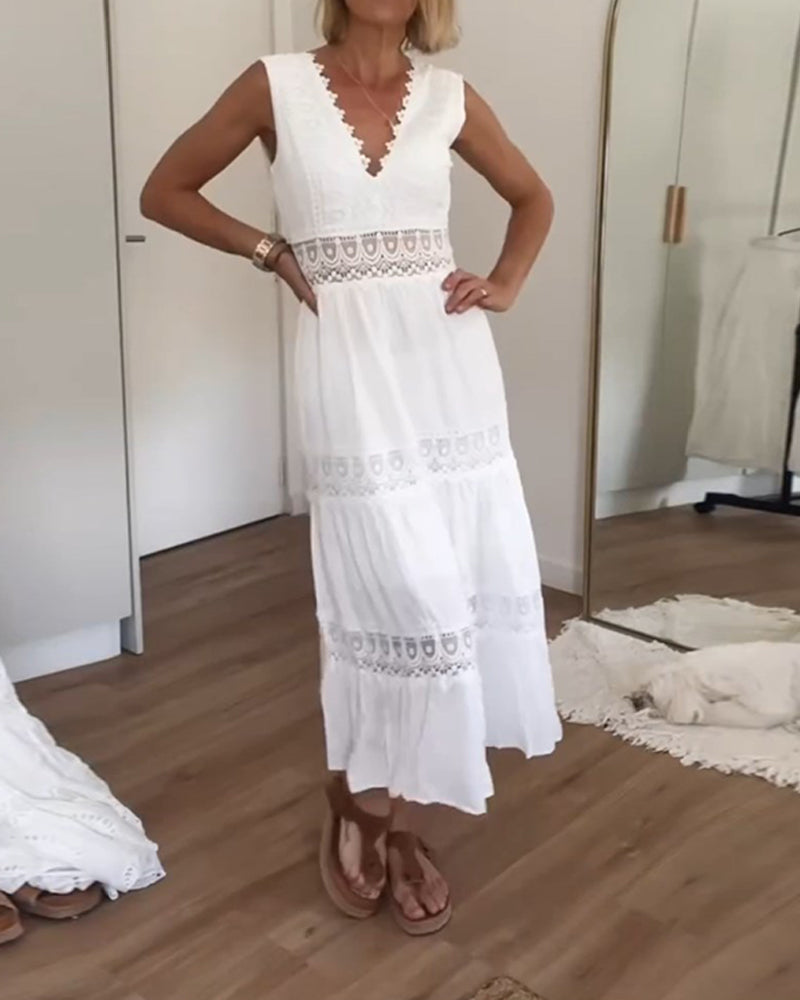 Lorena - Vestido de Encaje con Escote en V