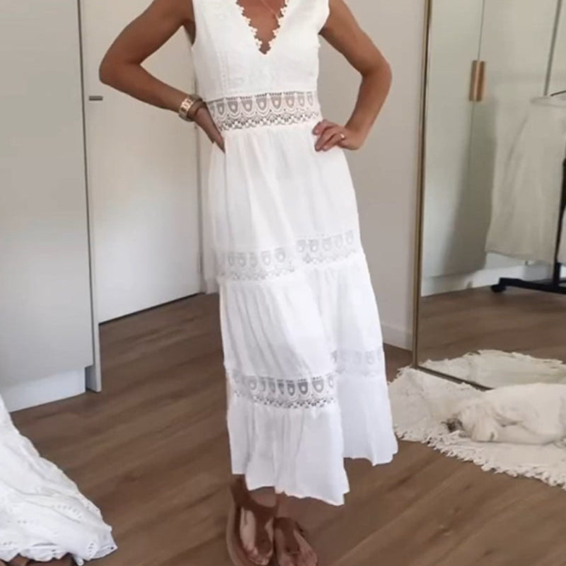Lorena - Vestido de Encaje con Escote en V