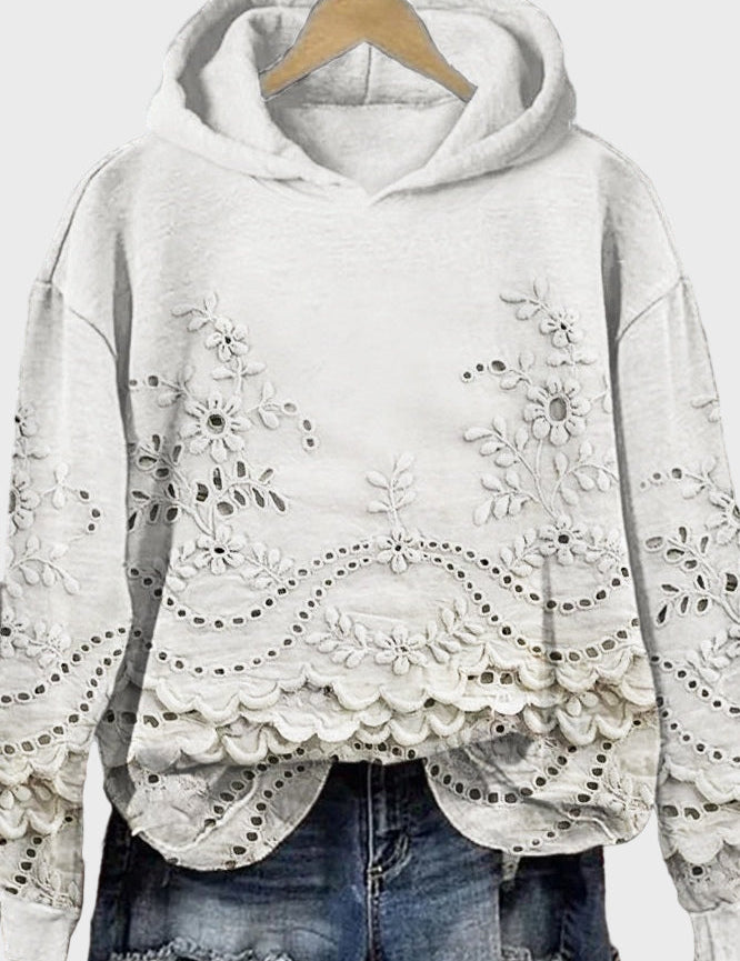 Lara - Sudadera con Capucha de Encaje