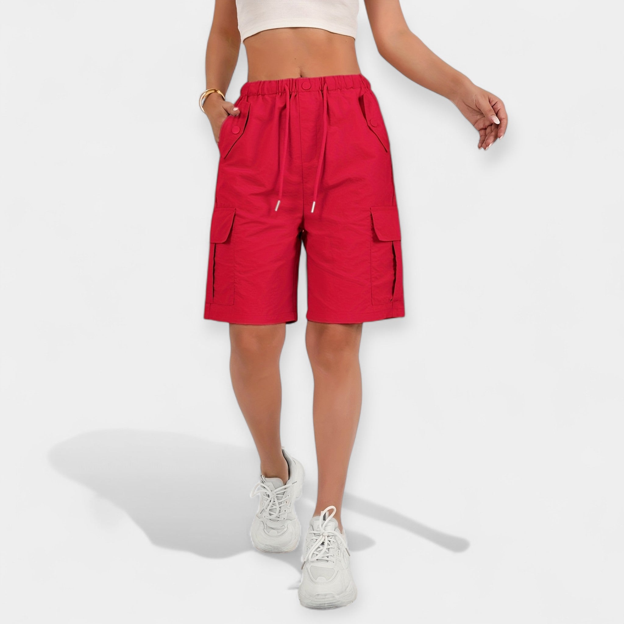 Olga - Pantalones Cortos Cargo Femeninos de Verano