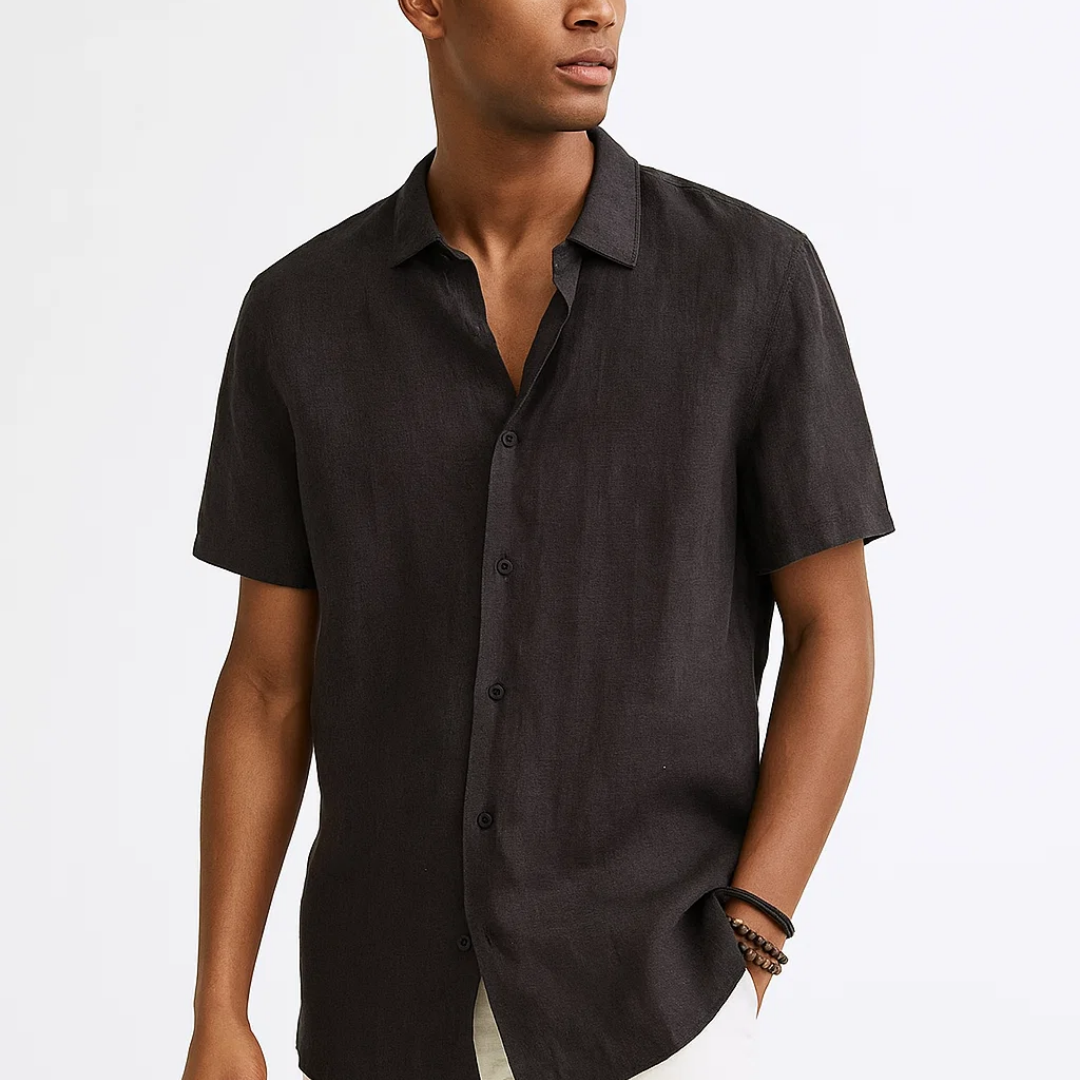 Fabio - Camisa de Botón de Cuello Abierto