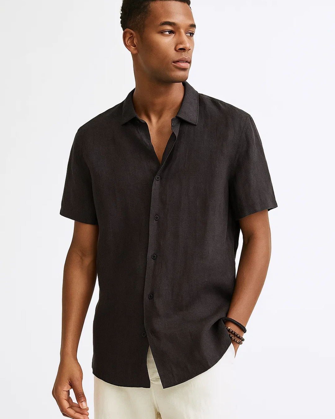 Fabio - Camisa de Botón de Cuello Abierto