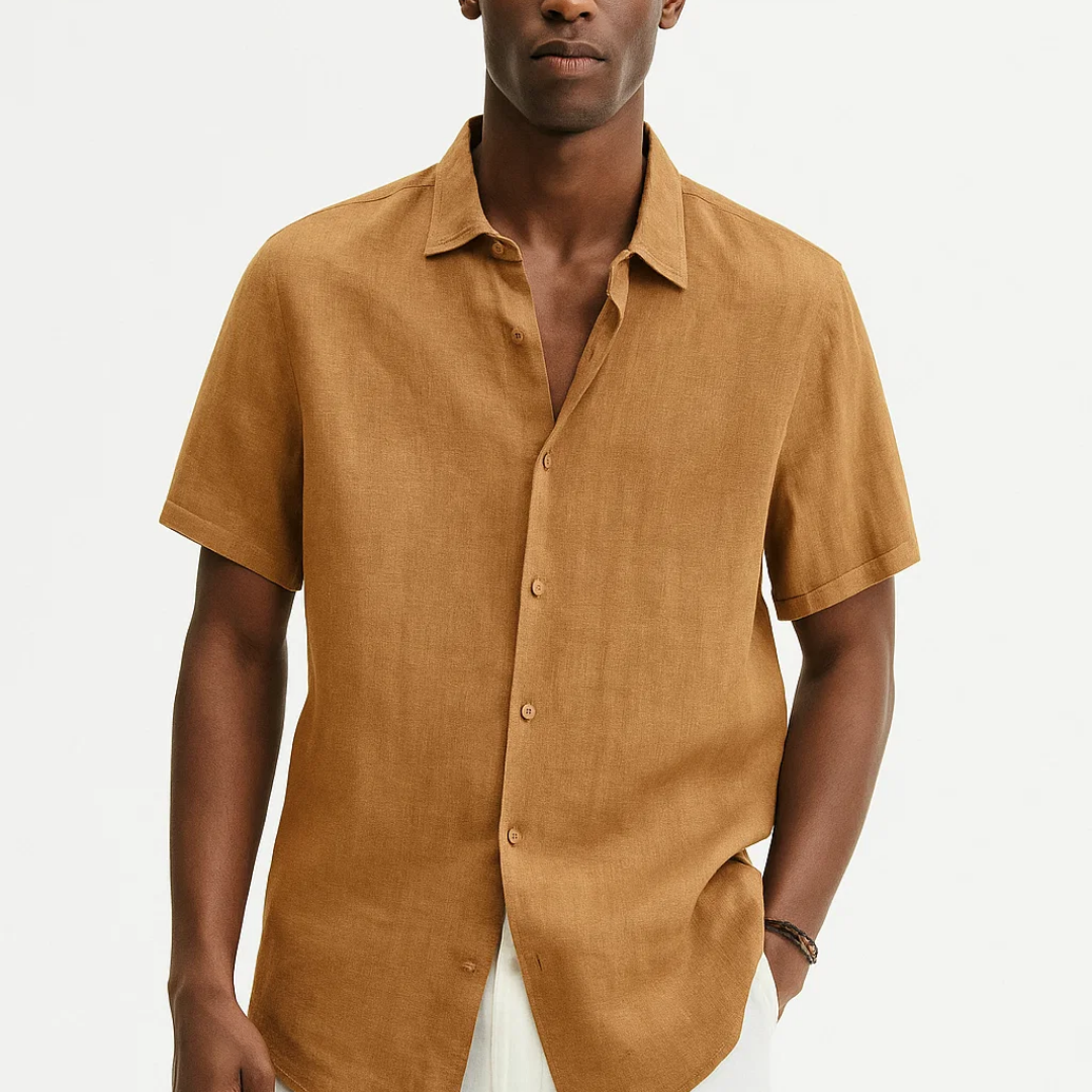 Fabio - Camisa de Botón de Cuello Abierto
