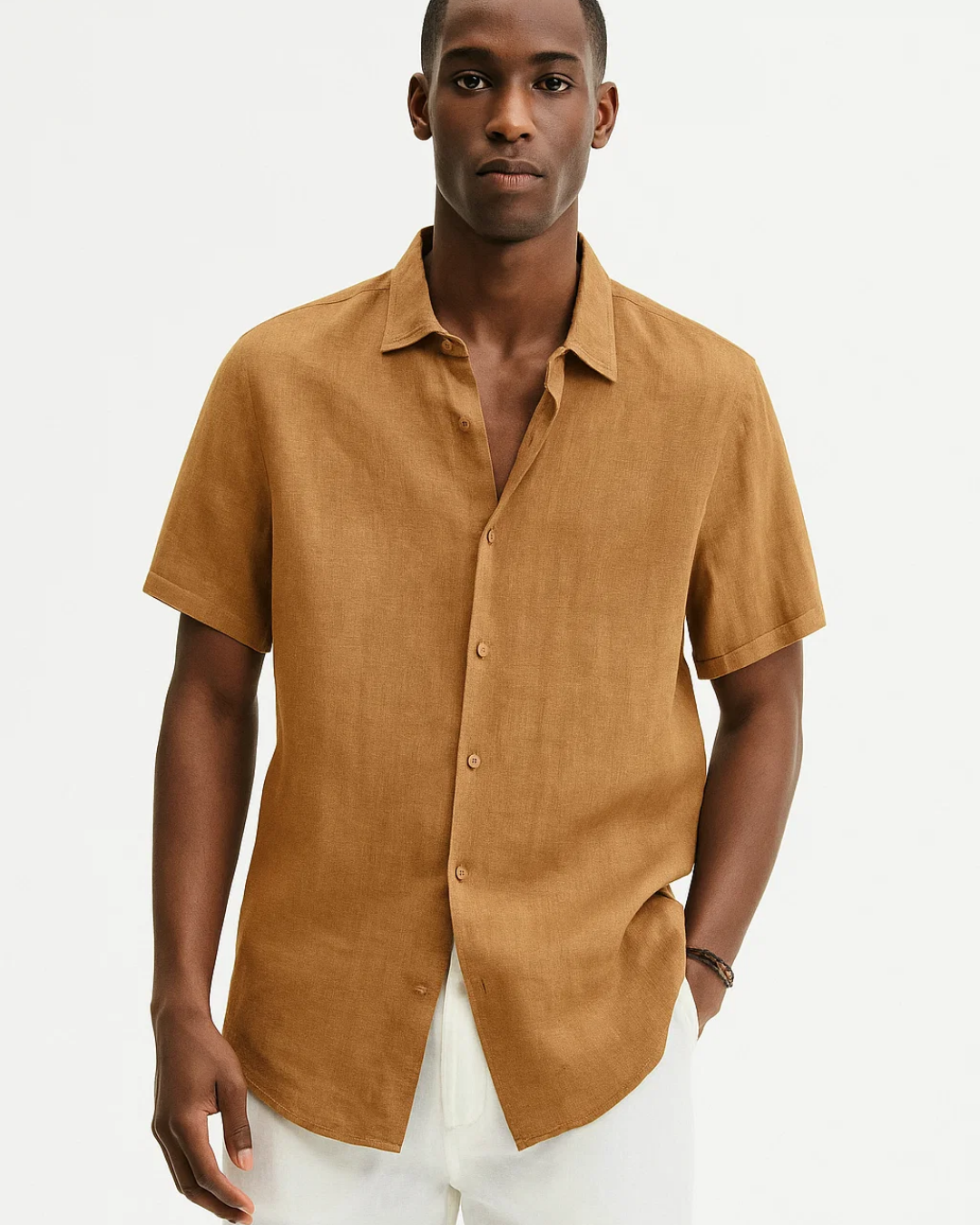 Fabio - Camisa de Botón de Cuello Abierto