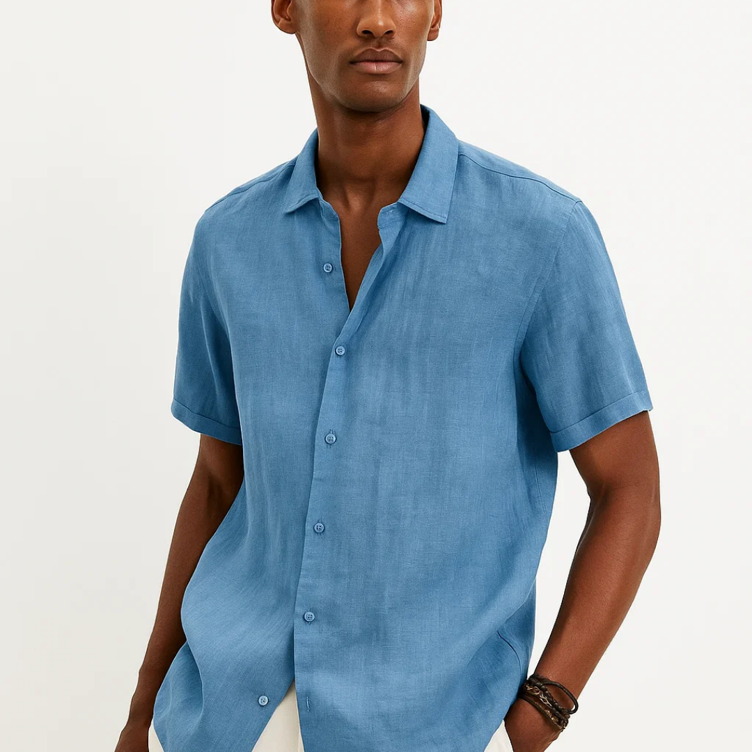 Fabio - Camisa de Botón de Cuello Abierto
