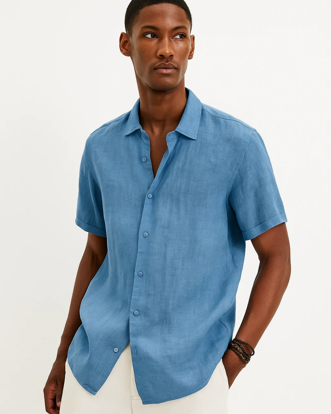 Fabio - Camisa de Botón de Cuello Abierto